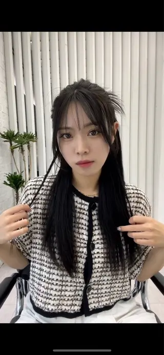 ロング カラー 韓国ヘア♡ 顔まわりカットayaのヘアスタイル