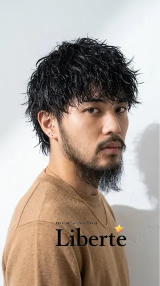 ショート パーマ メンズ 心斎橋メンズサロン リベルテグリットのヘアスタイル