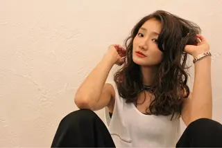 セミロング カラー パーマ 所渉/韓国レイヤー /ウルフカットのヘアスタイル