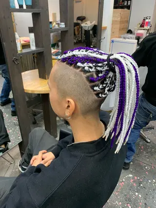 ミディアム ヘアアレンジ メンズ Lehua   (レフア)所属・MEI/ブレイズ/ コーンロウ/茅ヶ崎のヘアスタイル