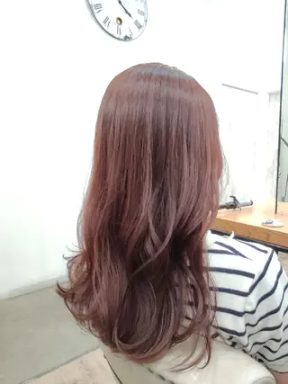 セミロング カシスピンクカラー/ ヤマノのヘアスタイル