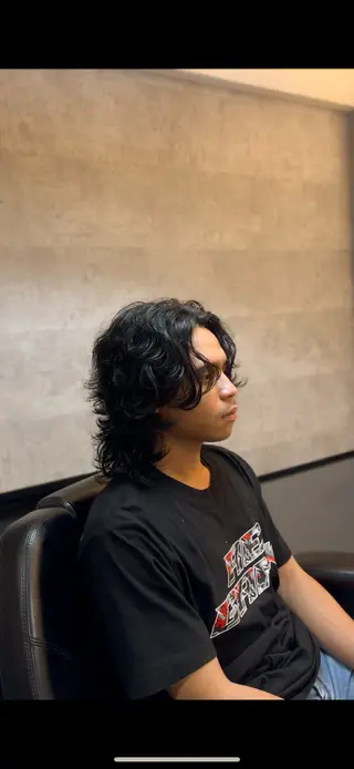 ミディアム パーマ メンズ grow hair works tokyo所属・葛西/barber/ 相山琉磨のヘアスタイル