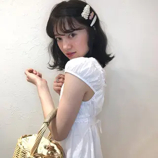 ミディアム ブリーチなしカラー ダブルカラーエクステのヘアスタイル