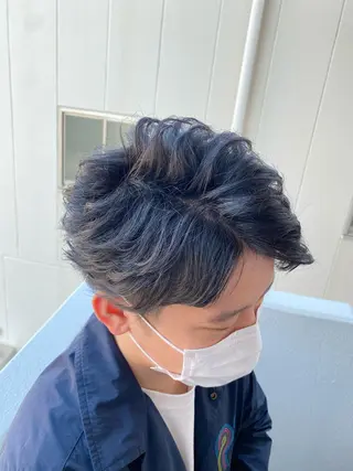 ミディアム パーマ メンズ 柳澤 和也のヘアスタイル