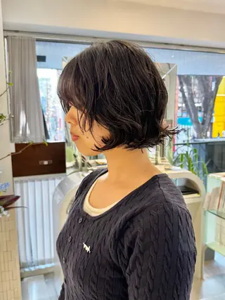 ショート パーマ ZENKO表参道店所属・デジタルパーマ 🌀ボブ　萩原　龍のヘアスタイル