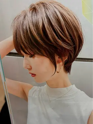 ショート レイヤー/透明感 カラー/nanokaのヘアスタイル