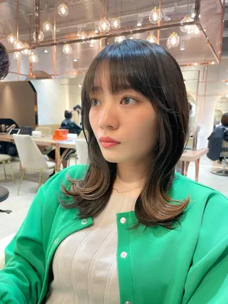 ミディアム レイヤー/韓国ヘア 縮毛矯正🫧鈴木颯のヘアスタイル