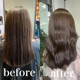 セミロング カラー 岩崎 昭憲のヘアスタイル