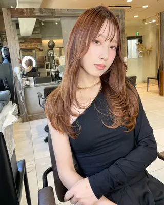 ロング カラー ボブ/デザインカラー /表参道/新井美有紀のヘアスタイル