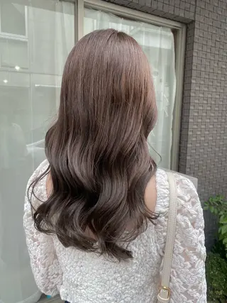 セミロング カラー グレージュ/透明感/ 韓国ヘア/RISAのヘアスタイル