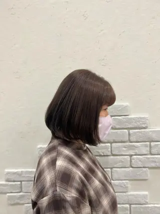 ミディアム カラー 太白区白髪ぼかし/ ボブカット/千葉達人のヘアスタイル