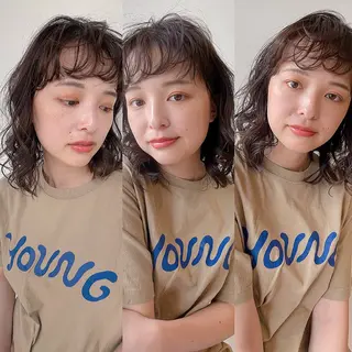 パーマ ボブ/ミディアム 親しみやすさ/さくらのヘアスタイル