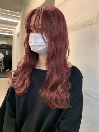 セミロング カラー 透明感/オリーブ/ グレージュ/YUKAのヘアスタイル