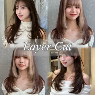 ロング カラー 🫧ボブ／縮毛矯正／ 韓国／ゆーな🫧‪のヘアスタイル