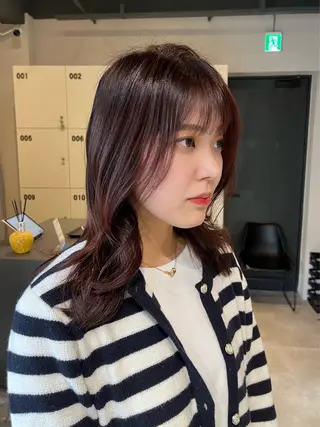 ミディアム カラー ベージュ/グレージュ 恵比寿/丸山陽平のヘアスタイル