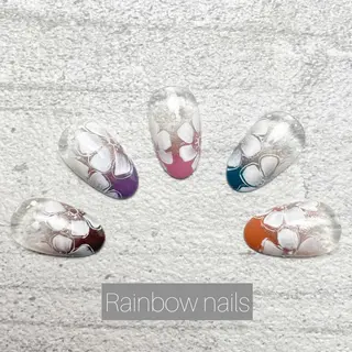 ネイル Rainbow nailsくろちゃんのネイルデザイン