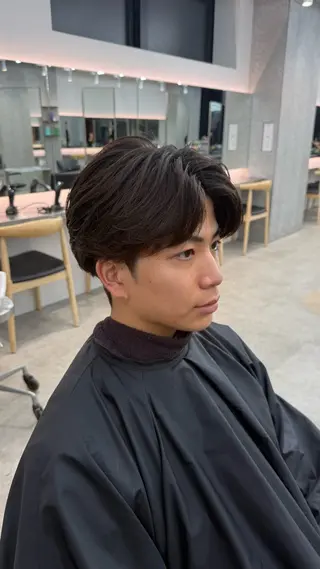 ショート カラー パーマ メンズ キッズ 栄💗レイヤーカット ｜韓国風｜haruのヘアスタイル