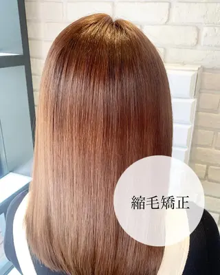 ミディアム パーマ 髪質改善/縮毛矯正 艶カラー/珠聡のヘアスタイル