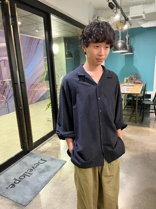 パーマ メンズ 千葉 郁也のヘアスタイル