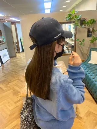 ロング カラー パーマ ヘアアレンジ ハル🌸柔色/ ブリーチなし/艶髪のヘアスタイル