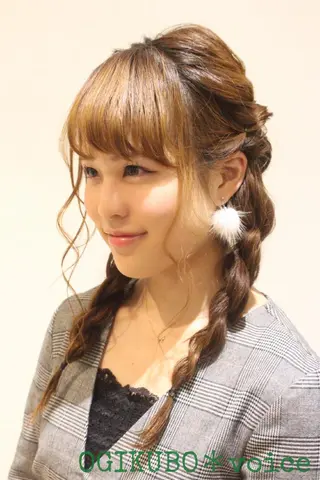 ミディアム ヘアアレンジ ショート×カラー 🦊堀米早紀【荻窪】のヘアスタイル