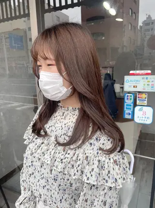 ミディアム カラー 高橋 みく/ minim 暖色のヘアスタイル