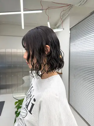 ミディアム カラー パーマ 表参道/髪質改善・ 透明感 colorのヘアスタイル