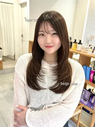 セミロング 韓国ヘア ‎⟡.·KANA🐥のヘアスタイル