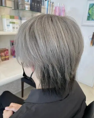 ショート カラー メンズ Queen's gate 昭和Palace所属・🩵 青木萌華 🩵 髪質改善・髪色改善のヘアスタイル