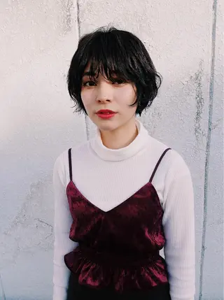 ショート カラー パーマ レイヤーカット/ パーマ/鎌田実奈歩のヘアスタイル