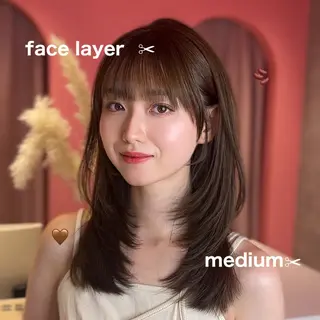 セミロング カラー 山崎/ボブ縮毛矯正 レイヤー髪質改善のヘアスタイル