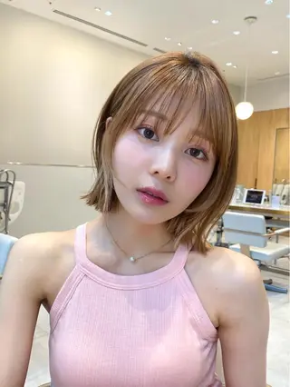 ショート カラー パーマ ヘアアレンジ 小野寺瑞希 /最小顔カットのヘアスタイル