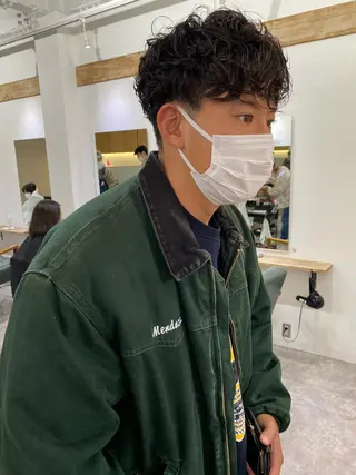 ショート パーマ メンズ 森貴裕/ベージュ/ パーマ/オリーブのヘアスタイル