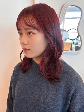 ミディアム カラー レイヤーカット/韓国 ヘア/ honokaのヘアスタイル