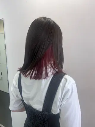 ミディアム カラー ブリーチなしWカラー 暖色カラー/mayuのヘアスタイル