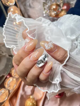 ネイル 23時まで❤︎韓国、 ワンホンネイルのネイルデザイン