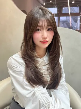 ロング カラー 大宮レイヤーカット ハッシュ　柏崎颯刀のヘアスタイル