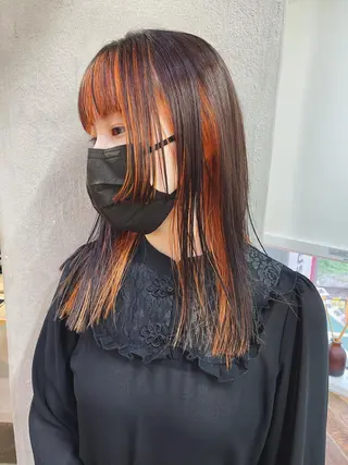 ミディアム カラー 斎藤祐樹 /レイヤー/パーマのヘアスタイル