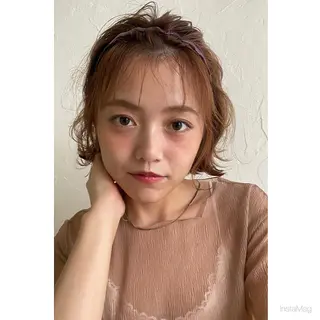 ミディアム 岩間 香純のヘアスタイル