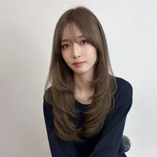 カラー 武田涼レイヤーカット 髪質改善×縮毛矯正のヘアスタイル