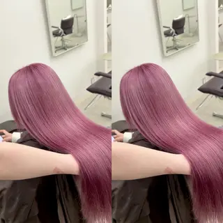 ロング カラー パーマ キッズ 透明感カラー×艶矯正 カット特化/さくらのヘアスタイル