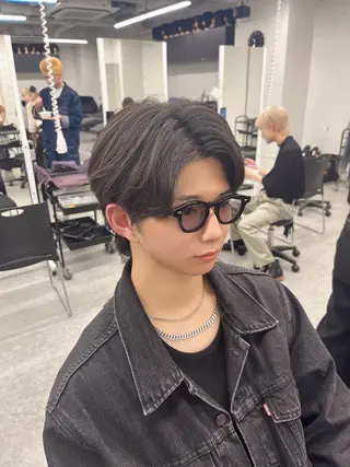 メンズ ブリーチなし透明感 ×縮毛矯正🤍ユウのヘアスタイル