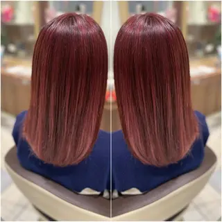 セミロング カラー 全席個室　暖色カラー Zina松園優香🌸のヘアスタイル