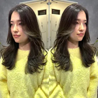 セミロング 海外レイヤーカット 🇺🇸山村拓士のヘアスタイル