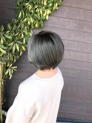 ショート 太白区白髪ぼかし/ ボブカット/千葉達人のヘアスタイル