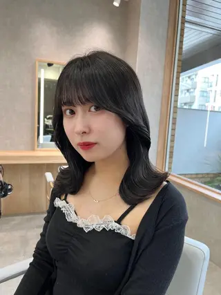 ミディアム 韓国ヘア/耳ツボジュ エリー♡ayumuのヘアスタイル