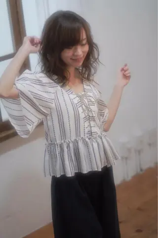 ミディアム カラー ヘアアレンジ 🫧美髪矯正/ 髪質改善/藤平健太のヘアスタイル