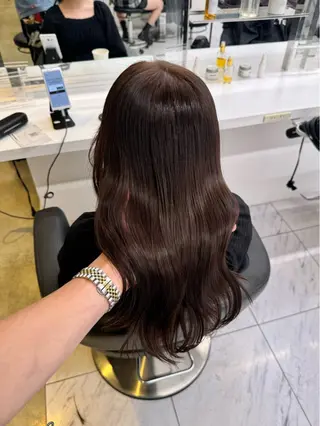 ミディアム カラー ヘアアレンジ 顔まわりカット の達人のヘアスタイル