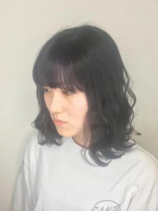 ミディアム カラー パーマ 🧶ブリーチカラー TERU🧶のヘアスタイル