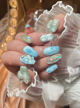 ネイル 23時まで❤︎韓国、 ワンホンネイルのネイルデザイン